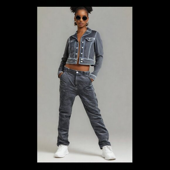 Elie Tahari Dark Blue Denim Jacket, Size Small - Picture 2 of 8